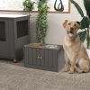 Elevated Dog Bowls with Storage Cabinet Containing Large 44L Capacity, Gray