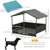 Outdoor Dog House Wicker Dog Bed with Soft Cushion Washable Cover, for Medium Large Dogs Indoor Outdoor, Blue